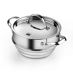 Cooks Standard Classic Stainless Steel Cookware Set, 10- Pieces, Silver