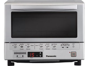 Panasonic 1300 Watts FlashXpress Toaster Oven, Features Instant Double Infrared Heating, with 6 Illustrated Preset Buttons and Automatically Calculates Cooking Time, Includes a Digital Timer with Reminder Beep and a 9" Square Inner Tray with Removable Cru