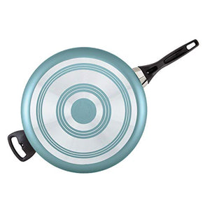 Farberware Dishwasher Safe Nonstick Jumbo Cooker/Saute Pan with Helper Handle - 6 Quart, Blue