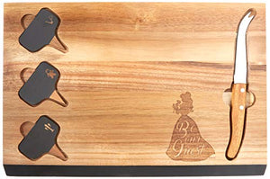 TOSCANA - a Picnic Time brand 833-00-512-033-12 Beauty Cutting Board and Serving Set, Beauty & the Beast - Acacia Wood