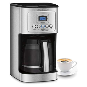 14 Cup Black/Stainless Steel Permanent Filter Coffee Maker, with Timer