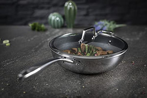 Kuhn Rikon Peak Oven-Safe Non-Stick Saute Pan with Glass Lid, 11 inch/28 cm, Silver