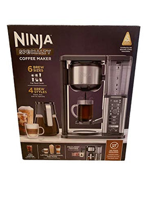 Ninja Specialty Coffee Maker CM400, Removable Water Reservoir, Glass Carafe, Single-Cup Brewing Fold Away Cup Platform