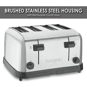 Waring (WCT708) Four-Compartment Pop-Up Toaster, Silver