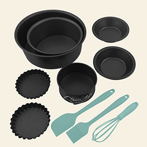 PDGJG Bakeware Baking Set Nonstick Oven Round Cake Pan Pan Thickening Removable Bottom Pie Pans Quiche Pans DIY Mold (Color : Green)