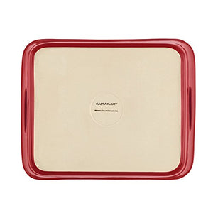 Rachael Ray Solid Glaze Ceramics Roasting Pan/Baking Pan/Lasagna Pan - 9 Inch x 13 Inch, Red