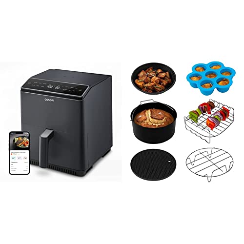 COSORI Air Fryer 6.8Qt, Dual Blaze with 360 ThermoIQ Tech & Air Fryer 6.8Qt, Dual Blaze with 360 ThermoIQ Tech - Using Upper and Lower Heating Elements