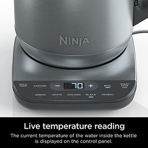 Ninja KT200 Precision Temperature Electric Kettle, 1500 watts, BPA Free, Stainless, 7-Cup Capacity, Hold Temp Setting, Silver