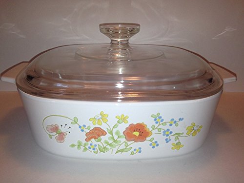 Vintage Corning Ware Wildflower 2 Quart Casserole Dish with Lid A-2-B