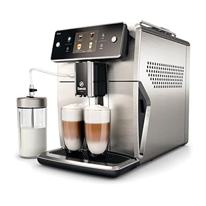 Saeco Xelsis Super Automatic Espresso Machine - 15 Coffee Varieties, 8 User Profiles, 12-step Adjustable Grinder, Touch Screen Display with Coffee Equalizer (SM7685/04)