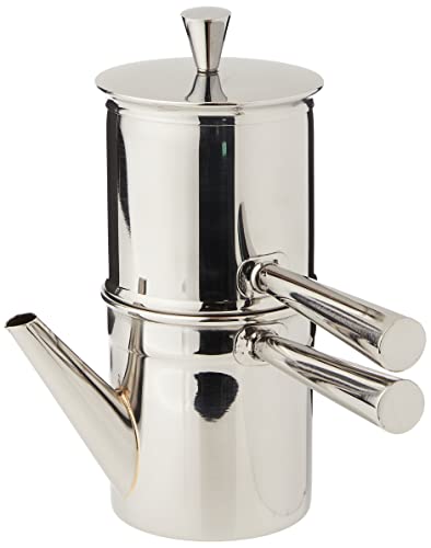 Ilsa Stainless Steel Neapolitan Drip Coffee Maker with Spout, 1-2 cup