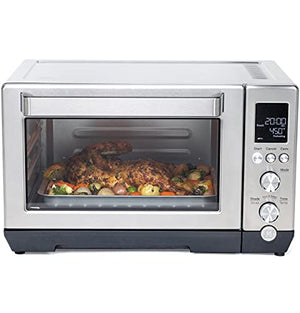 GE Convection Toaster Oven | Quartz Heating Technology | Large Capacity Toaster Oven Complete With 7 Cook Modes & Oven Accessories | Countertop Kitchen Essentials | 1500 Watts | Stainless Steel
