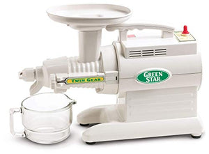 Tribest Greenstar GS-3000 Deluxe Slow Masticating Juicer, Twin Gear Cold Press Juicer & Juice Extractor, White