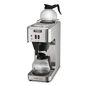 Waring WCM50 Café Deco Pour Over Decanter Coffee Brewer, Stainless Steel Construction, Two Individually Operated Warmers, No Plumbing Required, 120V, 5-15 Phase Plug