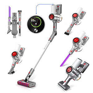 Cordless Vacuum Cleaner with LED Screen, Redroad 450W 26500Pa 10 in 1 Stick Vacuum, Double HEPA Filters & Roller Brush, Up to 60 Mins, Ultra-Quiet Wireless Vacuums 3 Modes for Hard Floor Carpet
