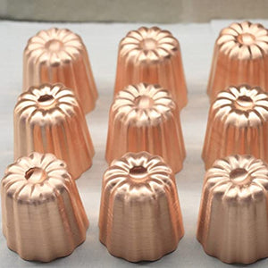 KELIXI Canele Molds Handmade Copper Mold Made in France Canele Copper Molds Cake Pan Mould Nonstick Mold Cannele Mold Muffin Cupcake Baking Pans for Oven Home