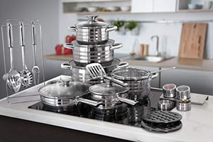 BLAUMANN 27-Piece Jumbo Stainless Steel Cookware Set, Gourmet Line
