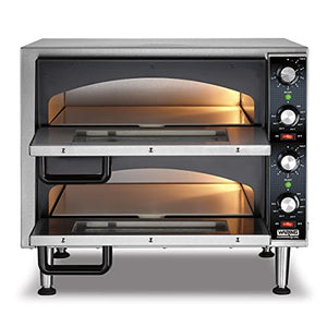 Waring Commercial WPO350 Medium-Duty Double Deck Pizza Ovens for Pizza up to 14" diamater, Ceramic Deck, 240V, 3500W, 6-20 Phase Plug