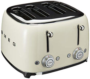 Smeg 50s Retro Line Cream 4x4 Slot Toaster