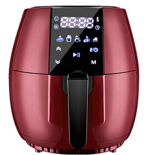 Yzg Air Fryer High Capacity Rapid Air Technology Air Circulation System Electric Hot Air Fryer Oven Toaster Oil Free Low Fat Adjustable Temperature 4.5L-1200W (Color : Red)