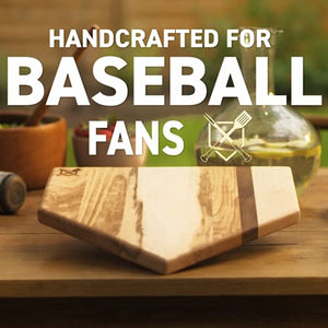 Baseball BBQ | 'Home Plate' Cutting Board | Kitchen & BBQ Accessory for Baseball Fans Wood for Chopping, Prep, or Charcuterie | Made in USA