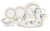 Lorenzo 57 Piece Elegant Bone China Service for 8 Margaret Dinnerware Sets, Gold