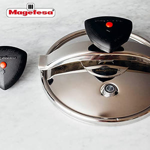 MAGEFESA Star Quick Easy To Use Pressure Cooker, 18/10 Stainless Steel, Suitable for induction. Thermodiffusion bottom, 3 Security Systems (10 QUART)