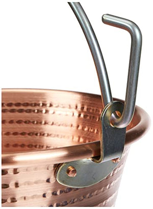 Pentole Agnelli Family Cooking Copper Polenta Pot with Bowed Handle, Diameter 28 cm.