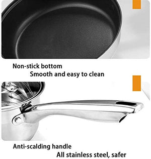 Durable Kitchen Pan Cookware Set Cookware-Set 5-Piece Cooking Pot Set Made of Stainless Steel with Glass-Lids All Types of cookers Induction