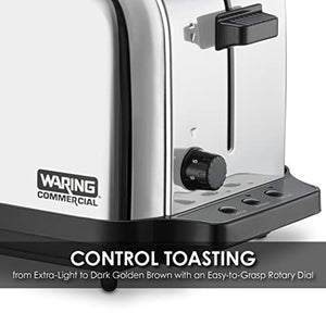 Waring Commercial WCT702 2-Slice Commercial Light Duty Pop-Up Toaster, 120V, 5-15 Phase Plug