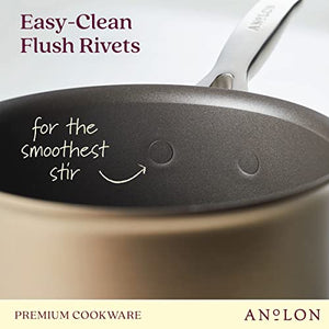 Anolon Ascend Hard Anodized Induction Nonstick Kitchen Cookware / Pots and Pans Set, Dishwasher Safe, 10 Piece - Bronze