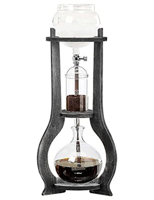 Nispira Iced Coffee Cold Brew Drip Tower Coffee Maker Wooden, 6-8 cup, Grey