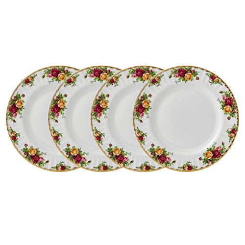 Royal Albert Set of 4 Old Country Roses 10.5" Fine China Dinner Plates