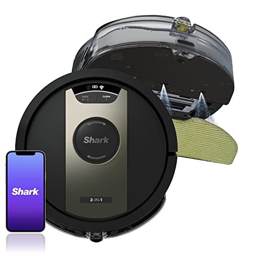 Shark RV2410WD IQ 2-in-1 Robot Vacuum and Mop with Row-by-Row Cleaning, Perfect for Pet Hair, Compatible with Alexa, Black/Bronze