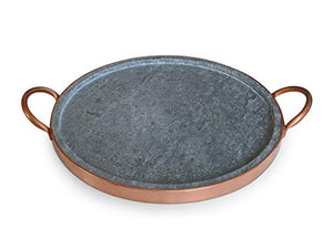 Brazilian Soapstone Pizza Grill : Natural Non-Toxic and Non-Stick Cooking Surface / Cold Dessert Platter (15")