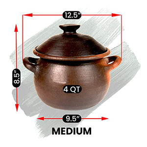 Ancient Cookware® Pomaireware™ Clay Round Pot, Medium, 4 Quart