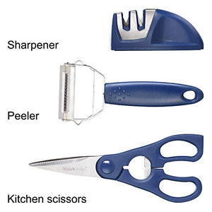 16 Pieces Kitchen Knife Set Dishwasher Safe, Professional Chef Kitchen Knife Set, Kitchen Knife Set Stainless Steel with Knife Sharpener Peeler Scissors Acrylic Block
