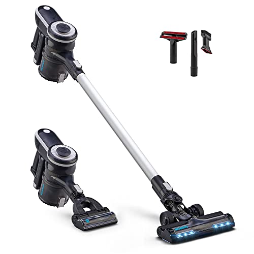 Simplicity S65D Cordless Vacuum Cleaner Pet Hair Deluxe, Lightweight Vacuum Cleaner Carpet and Floor Dual Action, One-Click and Go with Two Speeds, Converts to Handheld Vacuum for Pet Hair