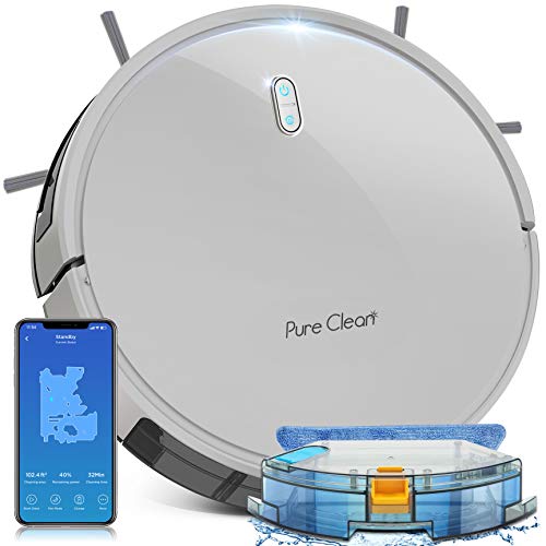 Robot Vacuum and Mop Combo Robotic Floor Cleaner Machine Automatic Cleaning Robo Vac Mopping Aspiradora Smart App Alexa Gyroscope Navigation Technology for Home Carpet Hard Wood Tile Pet Hair