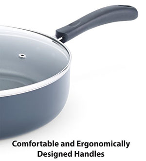 T-fal B36290 Specialty Nonstick 5 Quart Jumbo Cooker Saute Pan with Glass Lid, Black