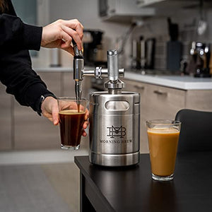 My Morning Brew Nitro Cold Brew Coffee Maker | Premium Portable Home Brewing Kit (Stainless Steel)