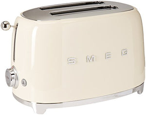 Smeg TSF01CRUS 50's Retro Style Aesthetic 2 Slice Toaster, Cream