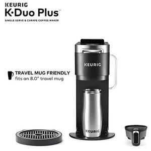 Keurig K-Duo Plus Coffee Maker, Single Serve and 12-Cup Carafe Drip Coffee Brewer, Black + Starbucks K-Cup Coffee Pods — Blonde, Medium & Dark Roast Variety — 1 Box (40 Pods Total)