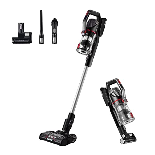 EUREKA Lightweight Cordless Vacuum Cleaner with LED Headlights,450W Powerful BLDC Motor Removable Battery for Multi-Flooring Deep Clean, Convenient Stick and Handheld Vac, Altitude pro, Red