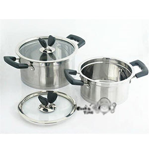 Cook Cooking Tools 10 Piece Stainless Steel Cookware Set 18/10 Cookware Casserole Set (Color : A, Size (A (A