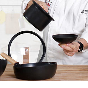 DJASM Non-stick frying pan cooking cookware set kitchen egg frying pan multifunctional soup pot iron pot cookware set cookware (Color : A, Size : As the picture shows)