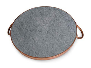 Brazilian Soapstone Pizza Grill : Natural Non-Toxic and Non-Stick Cooking Surface / Cold Dessert Platter (15")
