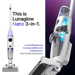 Lunaglow Nano 3-in-1 Vacuum Cleaner - Wet Dry Vacuum - Cordless Mop Vacuum Combo for Tile and Hardwood - Vacuum Cleaner Carpet and Floor - Self-Cleaning Vacuum Cleaner | White