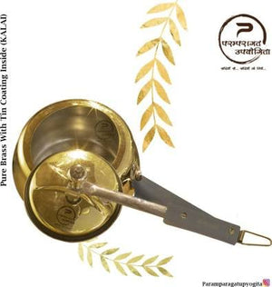 Cooker Heavy Quality Pure Brass Cooker with Tin Coating (Kalai) Inside 3 Litter Cooker (Brass)