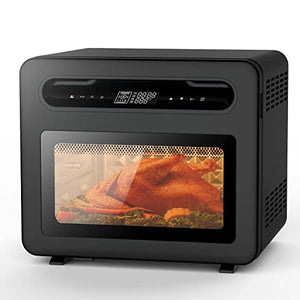 Geek Chef 25QT Air Fryer Toaster Oven, Extra Large Capacity, Fit 12" Pizza, 6 Slices Toast, Rotisserie and Dehydrator, Pizza, Steam, Double-layer Glass Door, 6 Accessories Include
